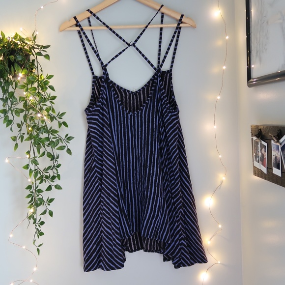 Passion Fusion Tent Dress Striped Blue and Black - Picture 6 of 6